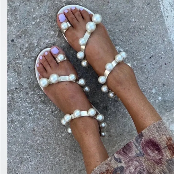 Giant pearl million dollar wrap around sandals wedding size 39 - Image 6