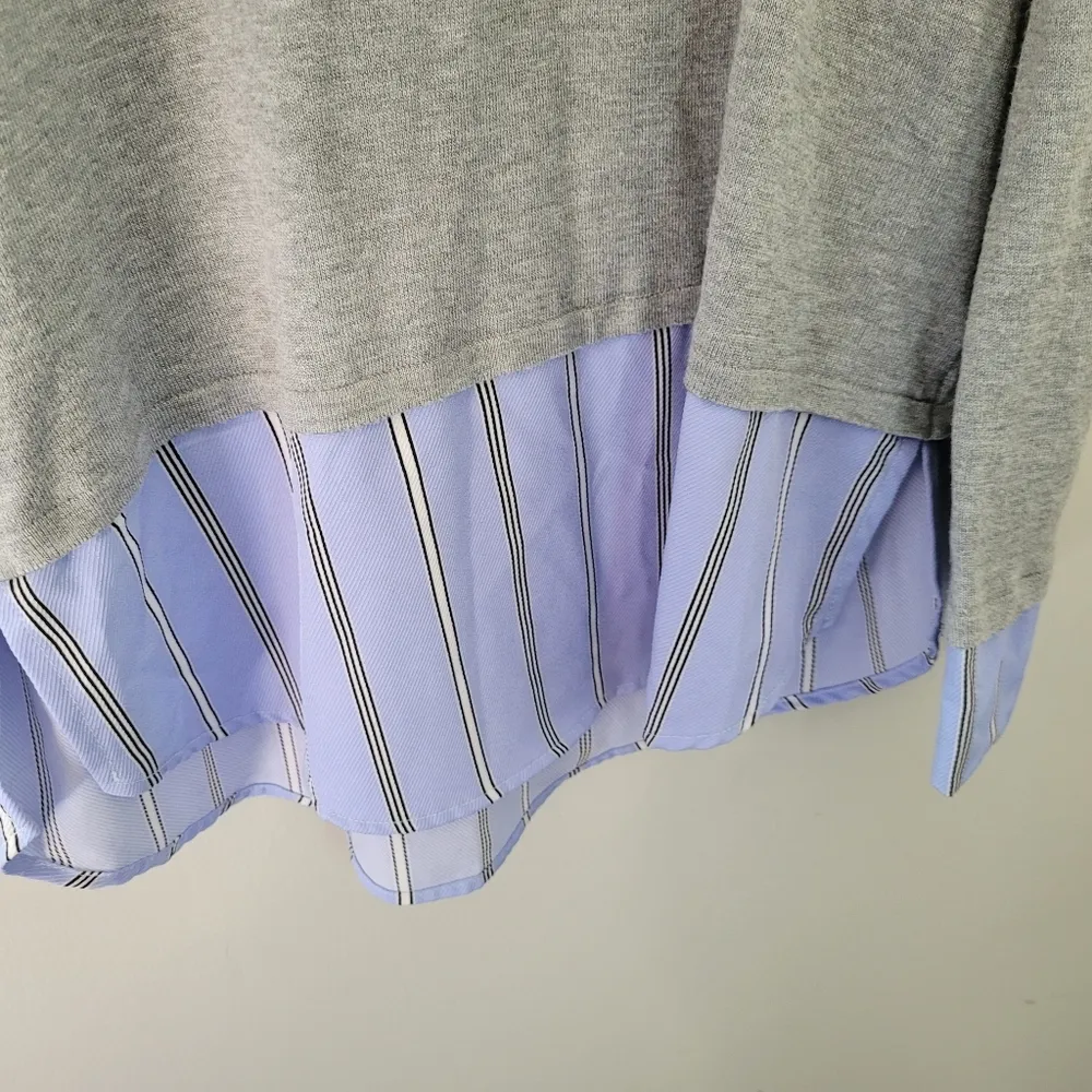 Olivia Sky Gray Mixed Media Sweater - Image 4