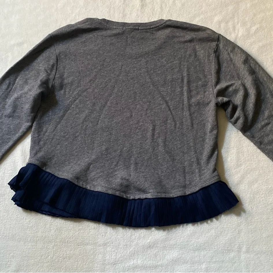 J. Crew Gray Ruffled Long Sleeve Sweatshirt - Image 8