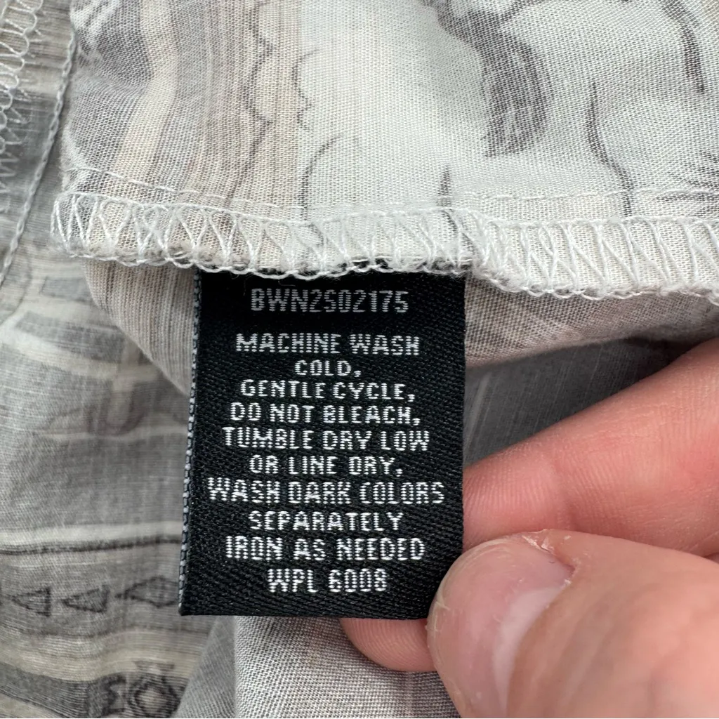 Rock & Roll Denim Western Patterned Rodeo Button Down Snap Long Sleeve Shirt XS Brown - Image 12