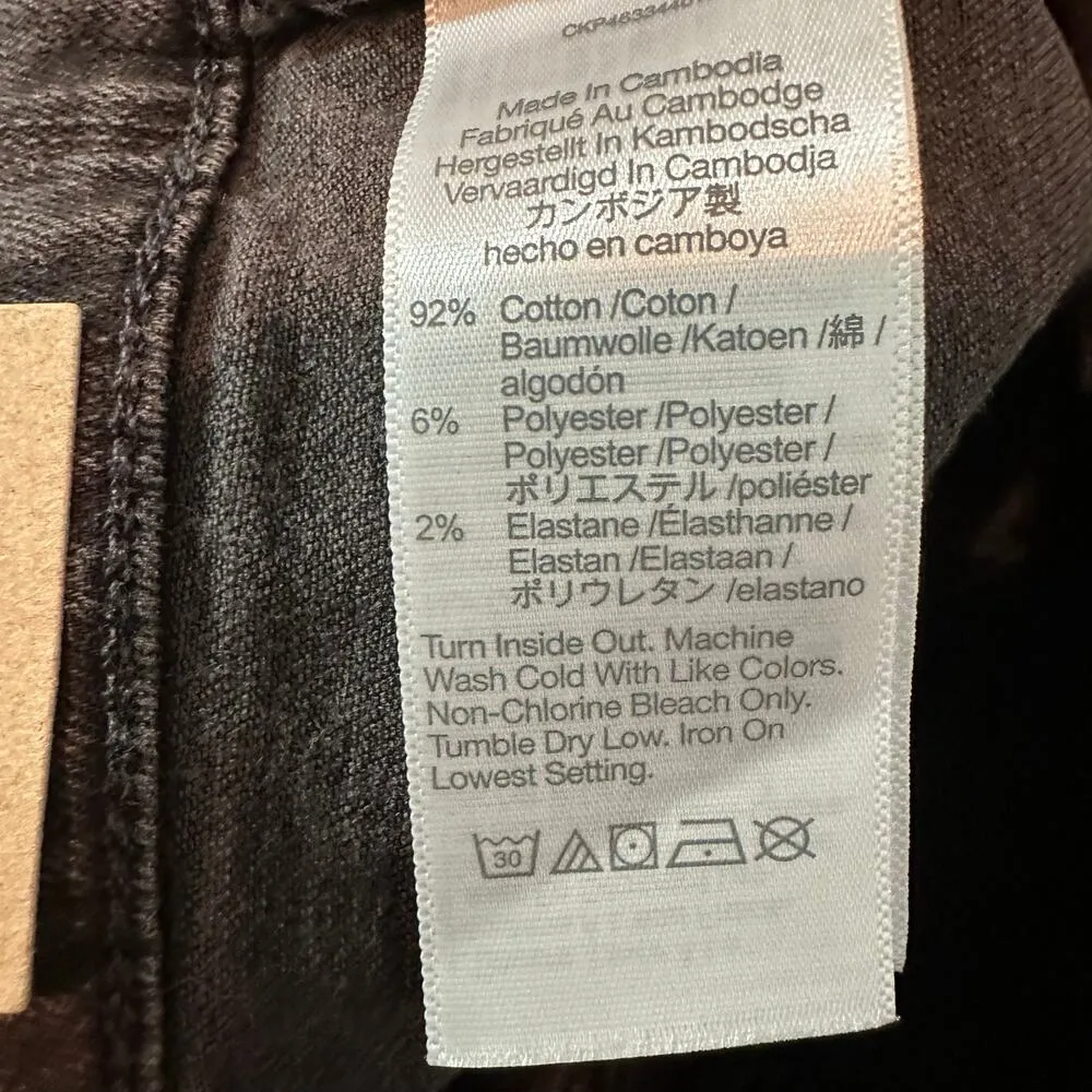 Madewell 9" Mid Rise SKINNY Exposed Button Fly Jeans Raw Hem Size 32 Stretch - Image 7