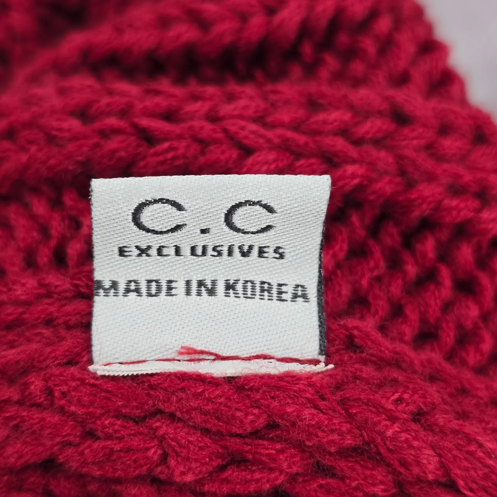 C.C Exclusives‎ Red Crochet Knit Bucket Cap Hat Fun VTG Y2K Funky Beanie - Image 5