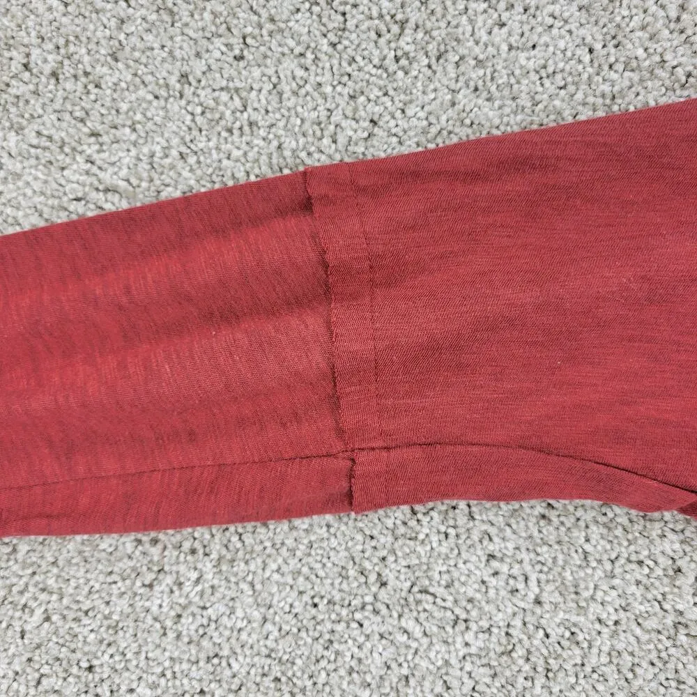 Altar’d State Cropped Top M Red V Neck Long Sleeve Ruffle Trim Pullover Blouse - Image 7