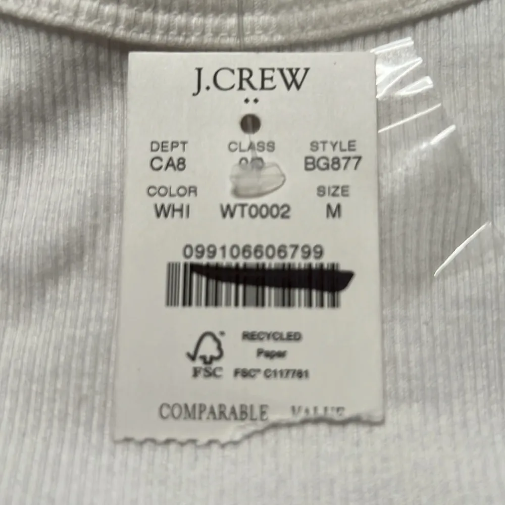 J.Crew Factory High-Neck Ribbed Tank Top Medium Women’s White BG876. - Image 6