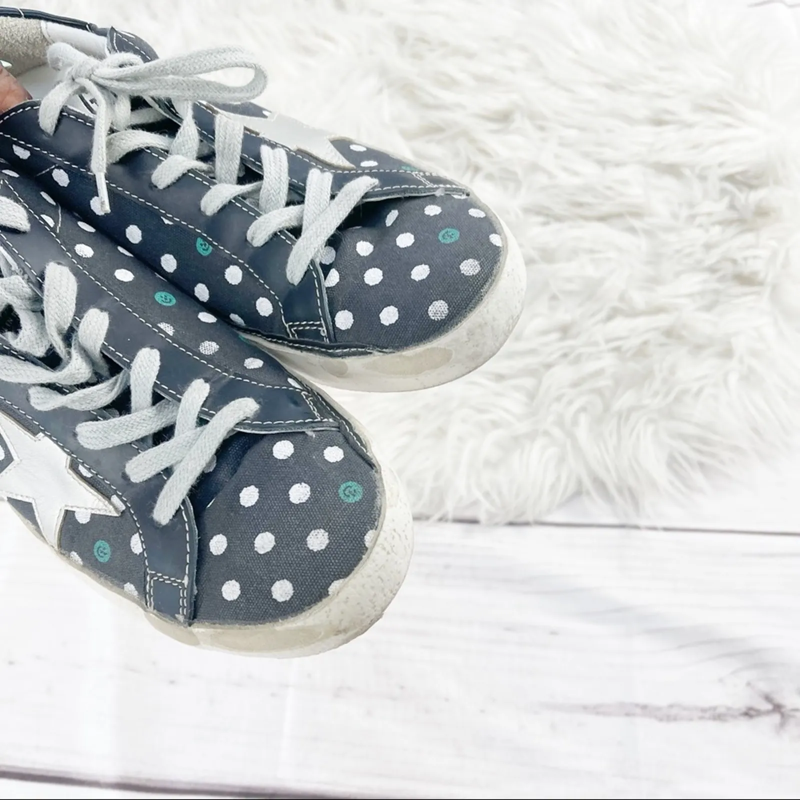 Golden Goose Women's Black Polka Dot Superstar‎ Sneakers Size 39 - Image 8