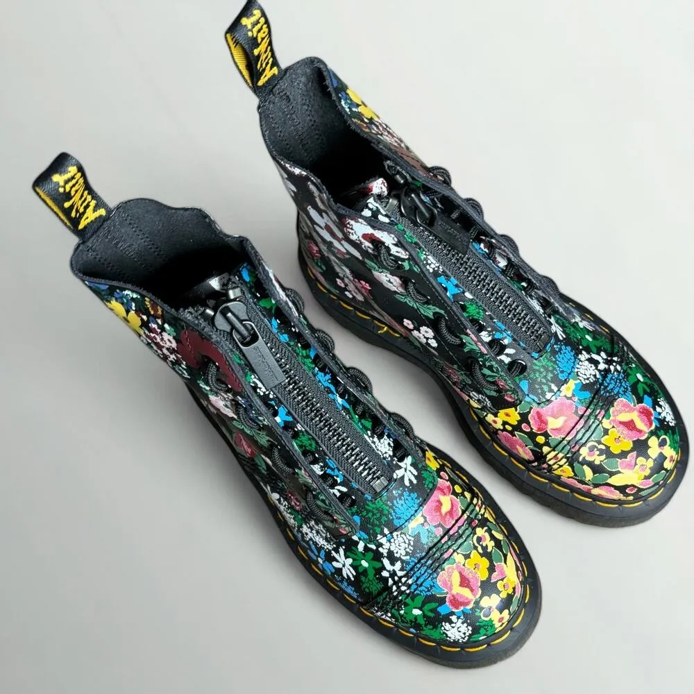 Dr. Martens Women's Sinclair Platform Leather Boots in Floral Mash Up - Image 6