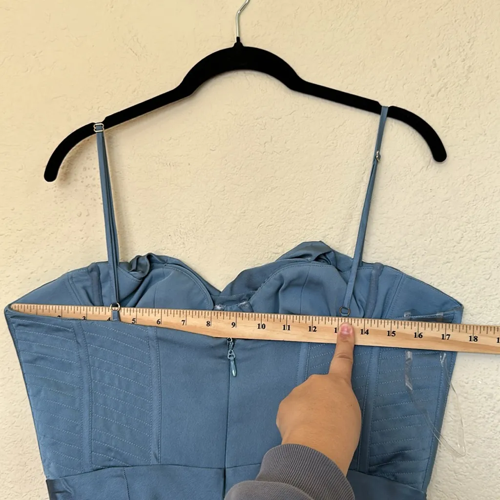 House of CB Myrna Aegean Corset‎ midi Dress in blue NWOT $269 size XL - Image 14