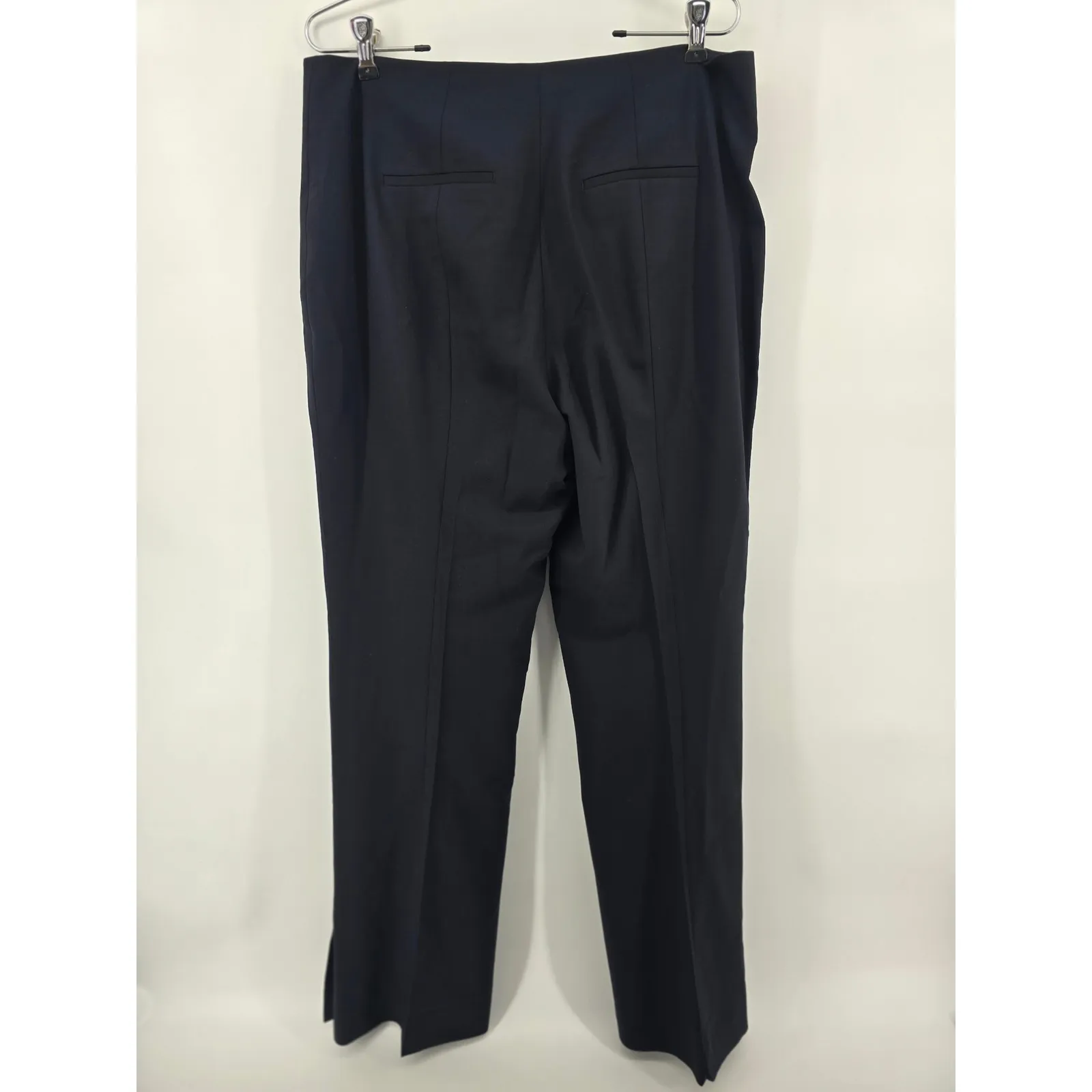 M.M. Lafleur Women Navy Straight Leg Dress Pants Size 12 Wool Blend Blue - Image 3