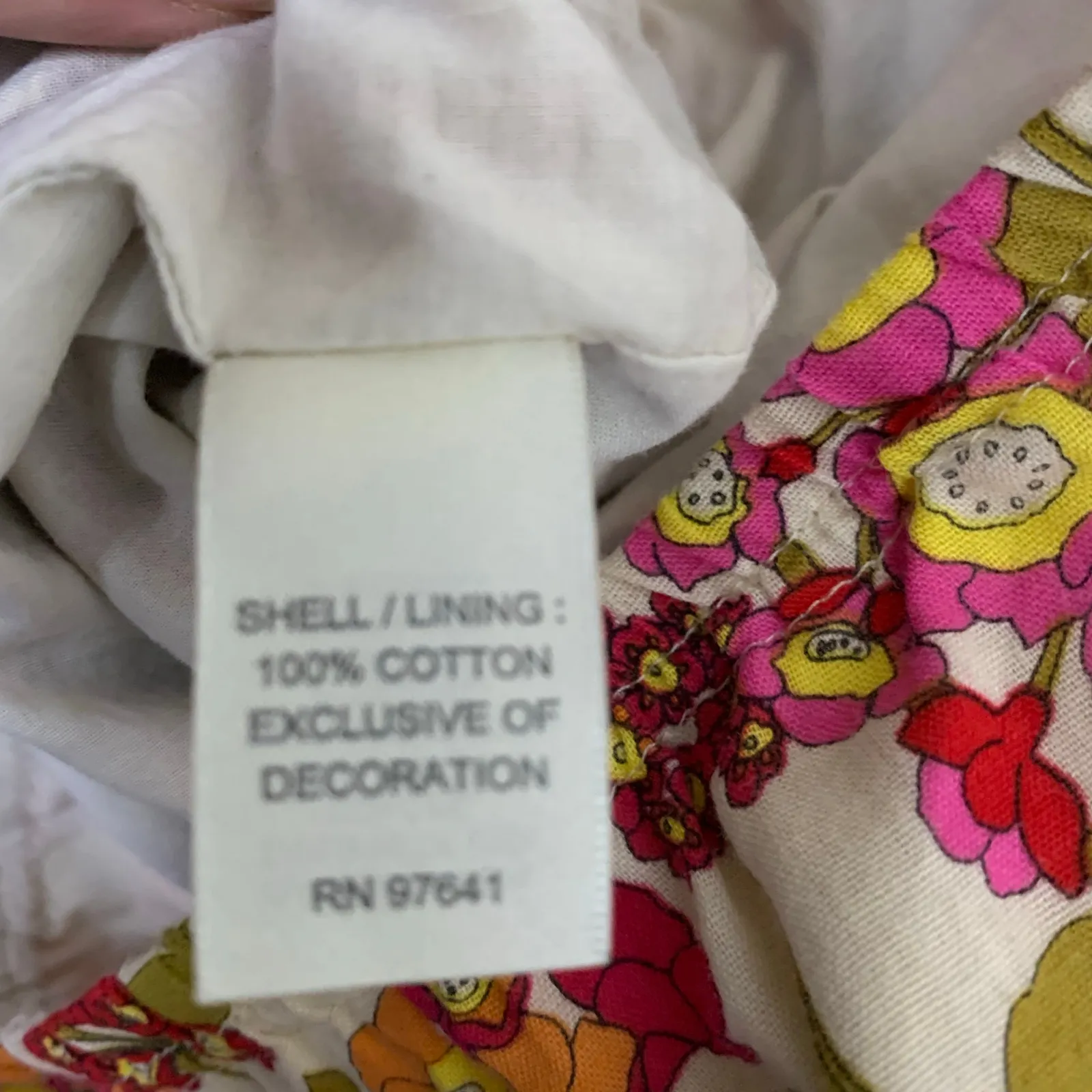 J Jill Retro Multi Color Orange Pink Floral Eyelet Scalloped Hem Cotton Skirt L Size L - Image 5