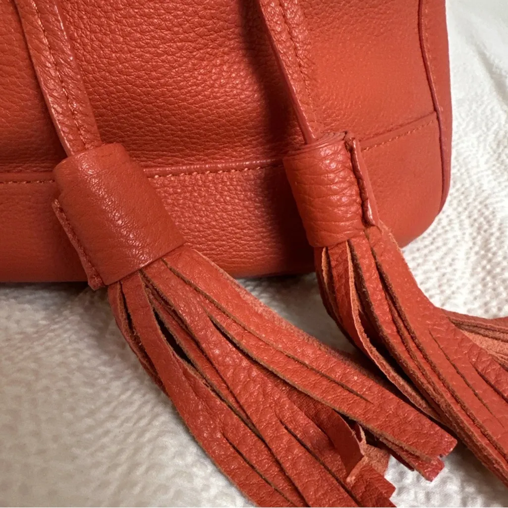 Talbots  Red Leather Cinch Bag Purse - Image 2