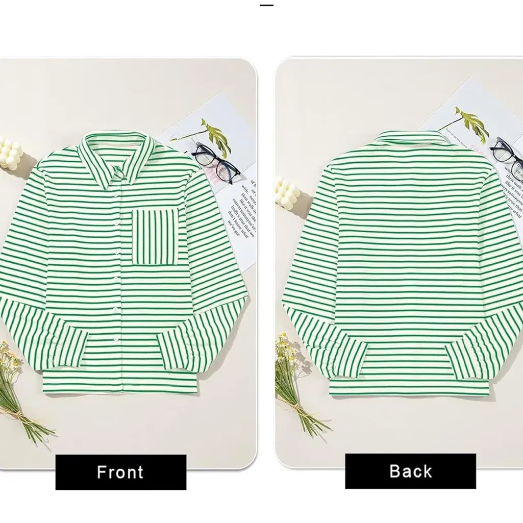 Astylish Women's Casual Button Down Long Sleeve V - Image 5