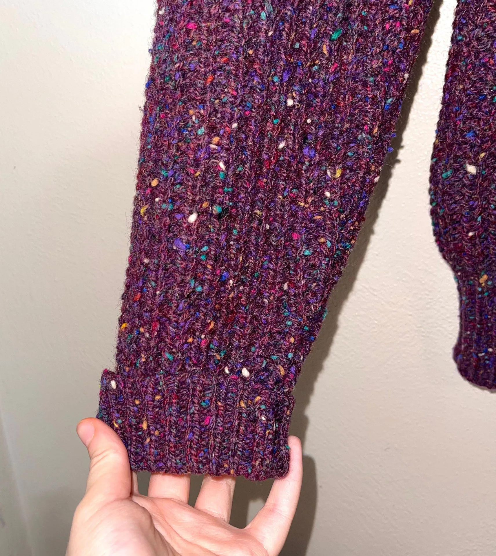 Vintage Purple Heavy Knitted Wool Sweater - Image 5