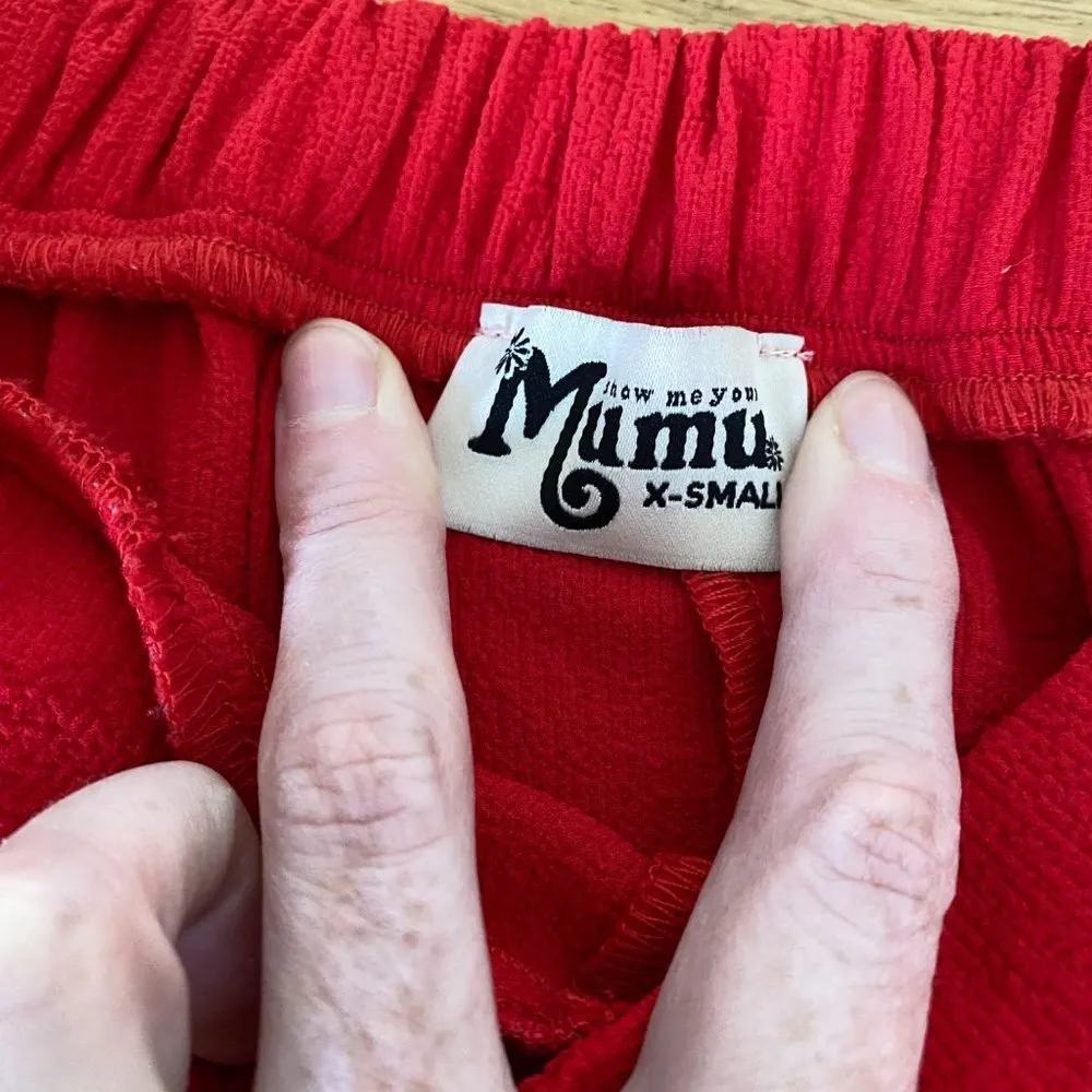 Show Me Your MuMu Gaucho Wide Leg Pants in Red - Image 3