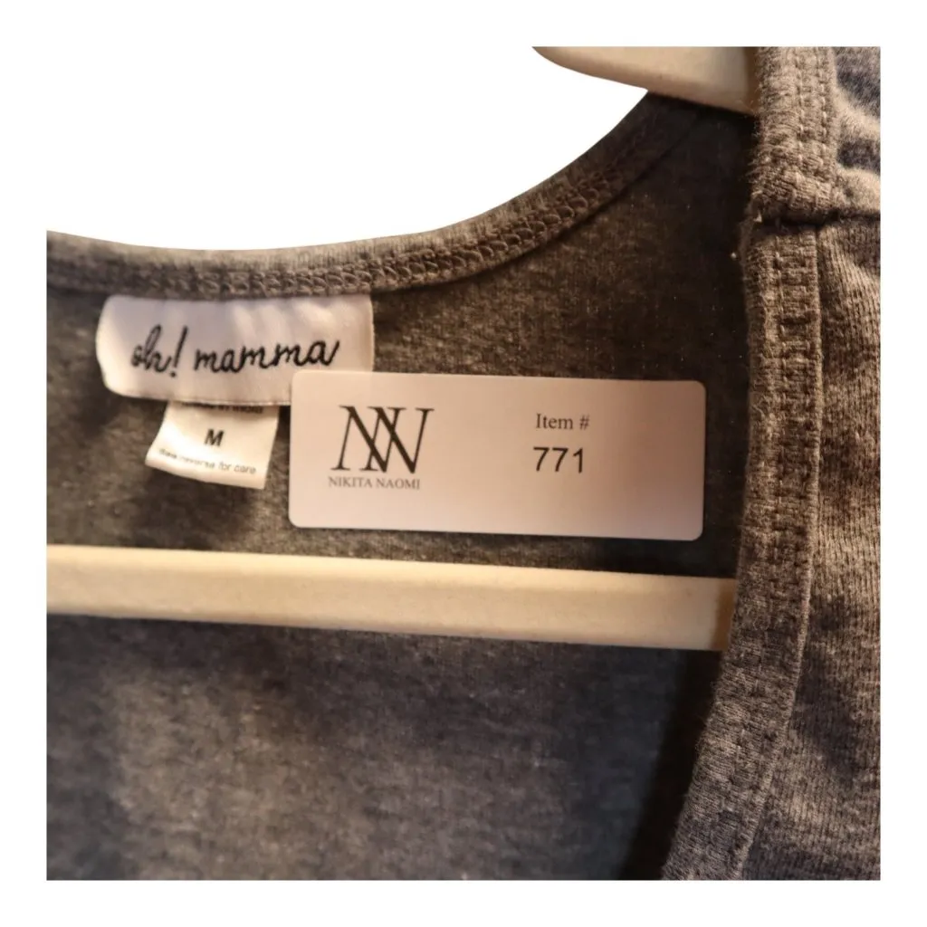 #771 Oh! Mama Women's Medium Maternity Tank Top Gray - Image 5