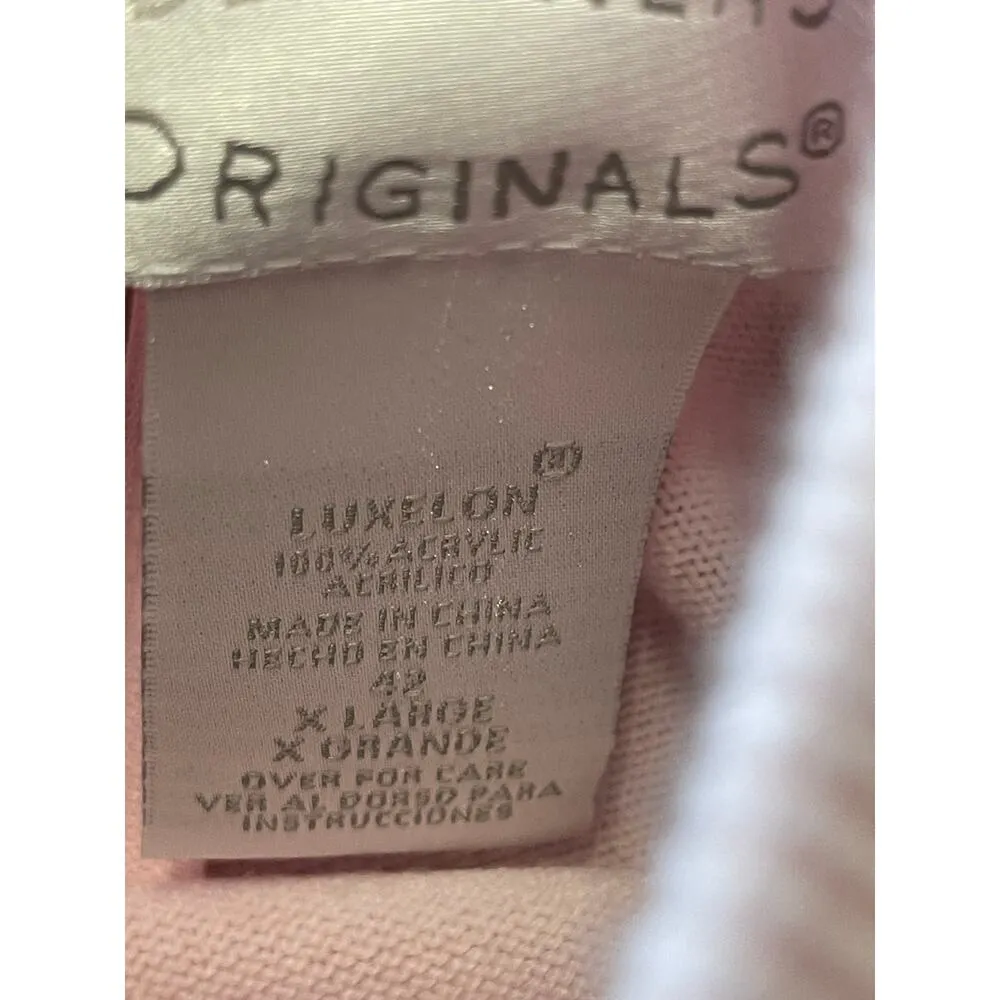 Designers Originals XL Pink Mock Neck Sweater Zip Back Lightweight Knit Pullover - Image 5