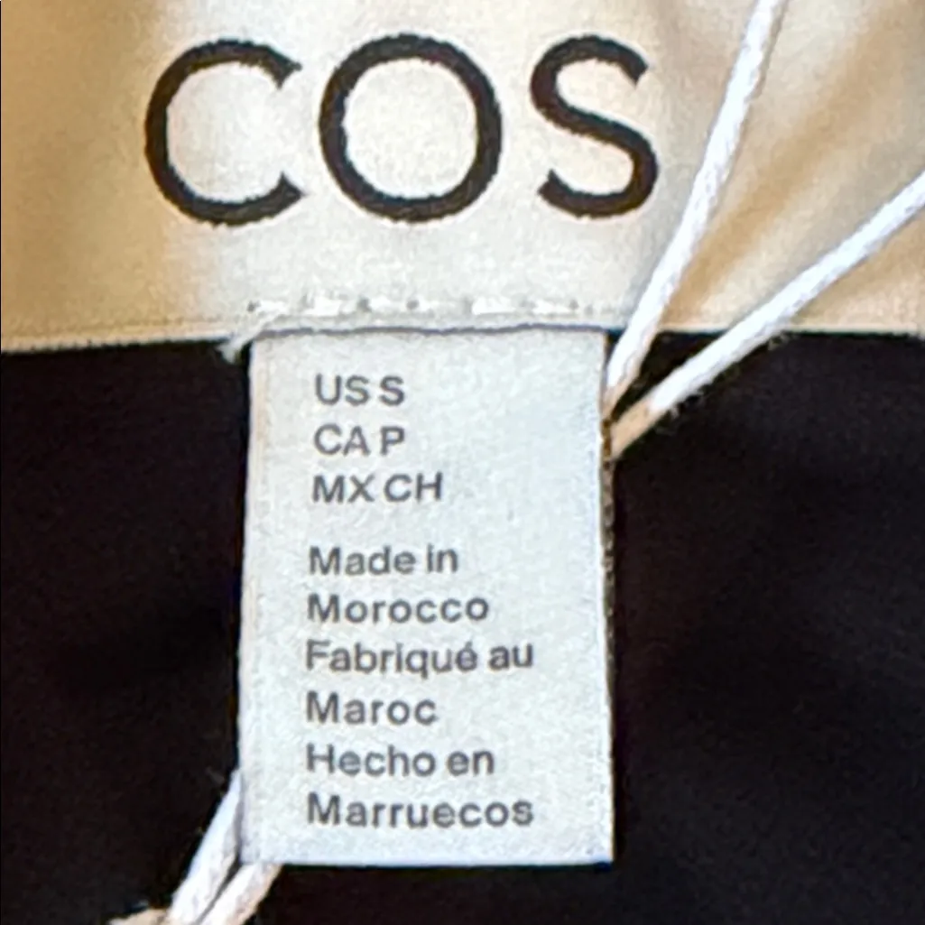 COS Asymmetrical Black Maxi Skirt Minimalist Wrap Slit Size Small - Image 6