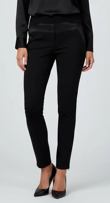 Halston Heritage Black Ponte Knit Tuxedo Ankle Zip Pants - Size 6 - Image 1