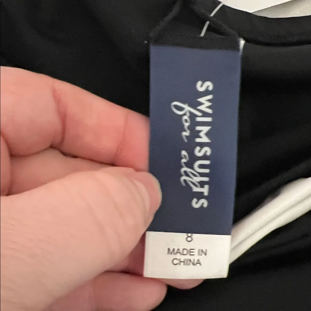 NWT Swimsuits For All Black and White Women's Swim Bottom Size 8 - Image 5