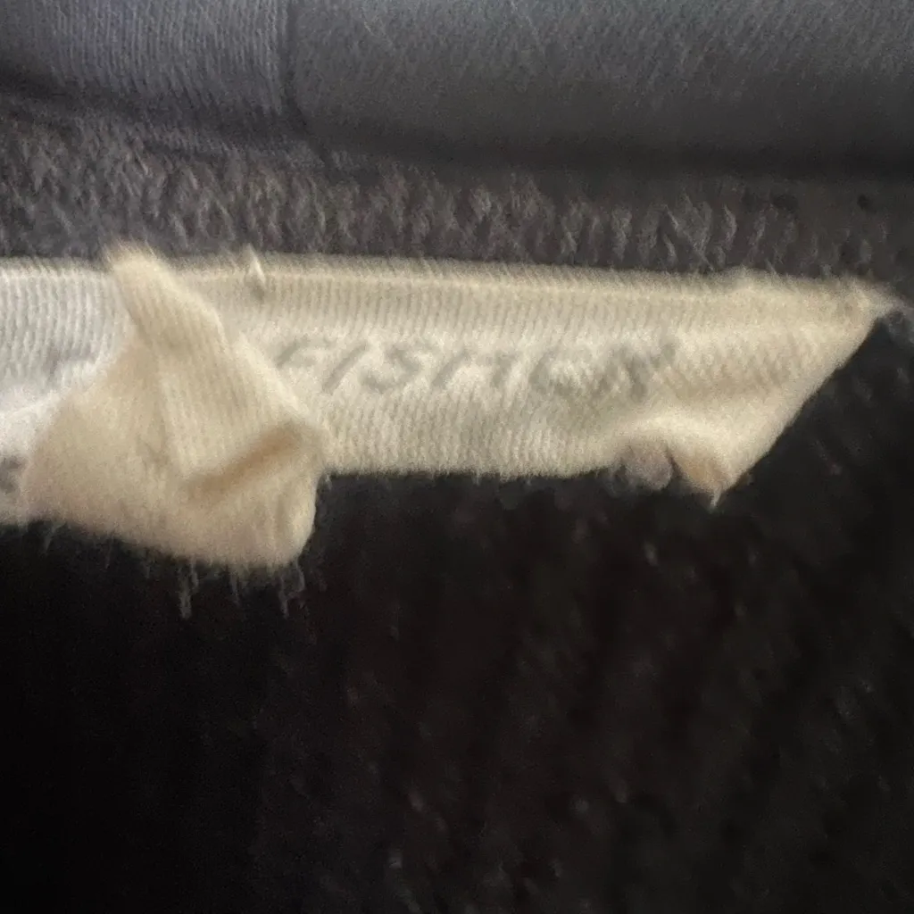 EILEEN FISHER BLACK Waffle print Hooded Cardigan. Hooded - Image 4