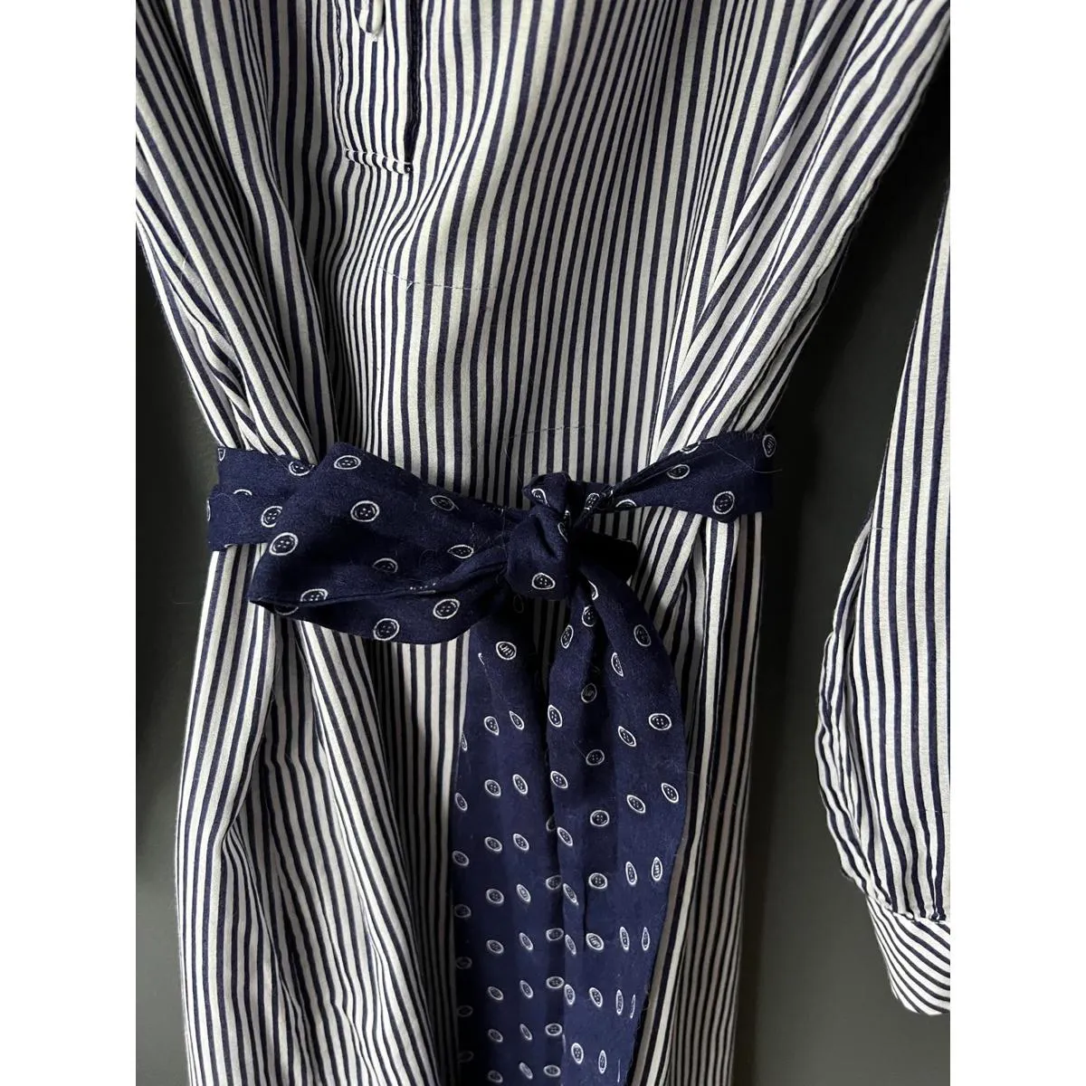 Lilly Pulitzer Size 8 Long Sleeve Striped Shirt Dress with Belt - Image 4