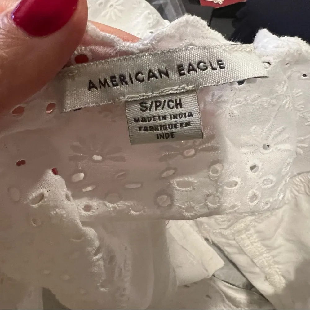 American Eagle Outfitters White Eyelet Cotton Romper size small - Image 15