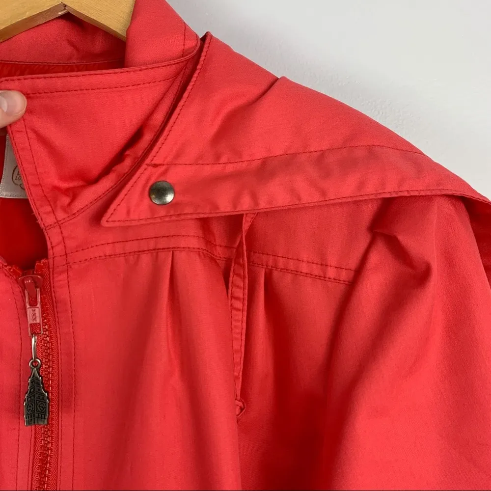 Vintage London Fog Coral Red Zip Up Jacket - Image 9