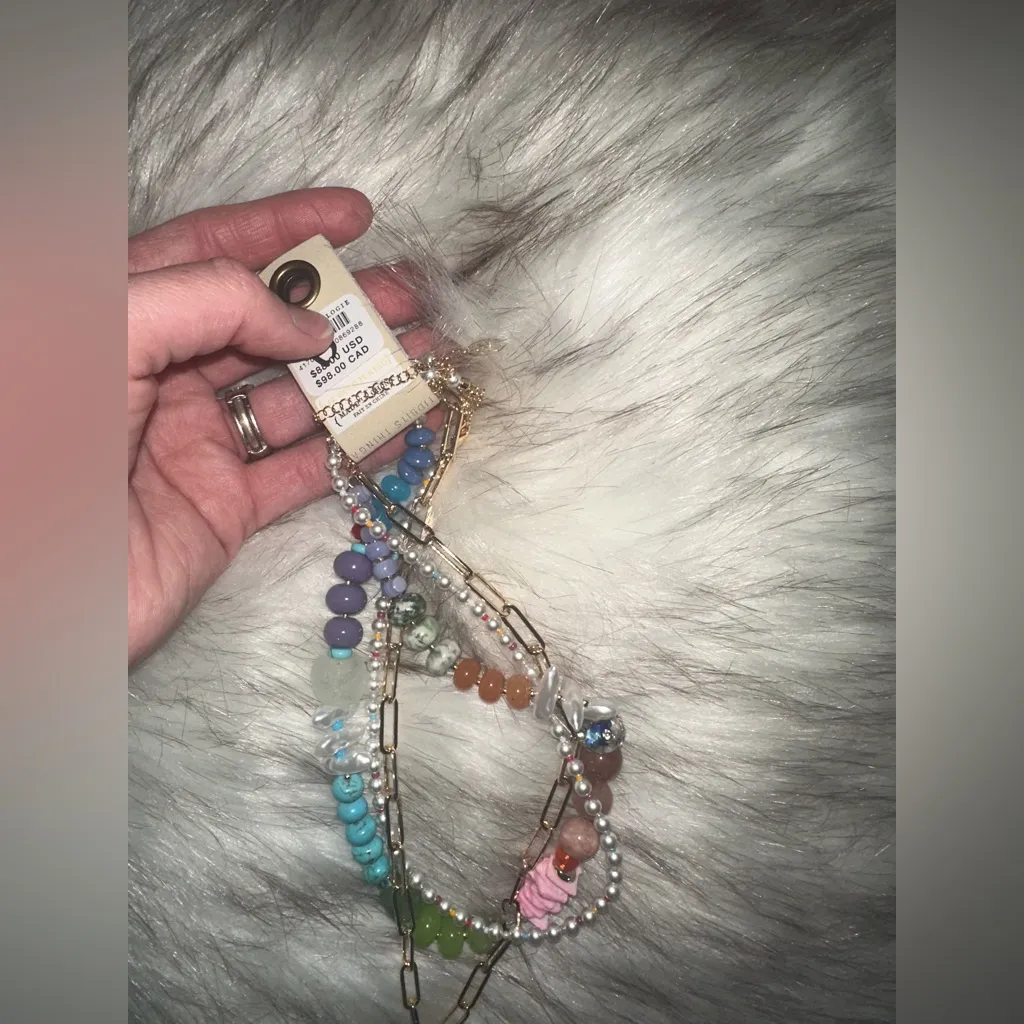 NWT Anthropologie Icon LayerNecklace Always In My Heart Necklace 14K Gold Plated - Image 3