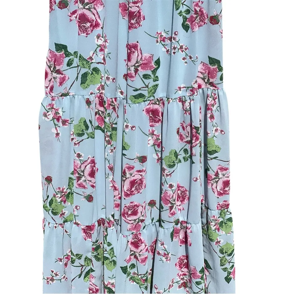 Commense floral print Tie Strap Dress Blue - Image 4