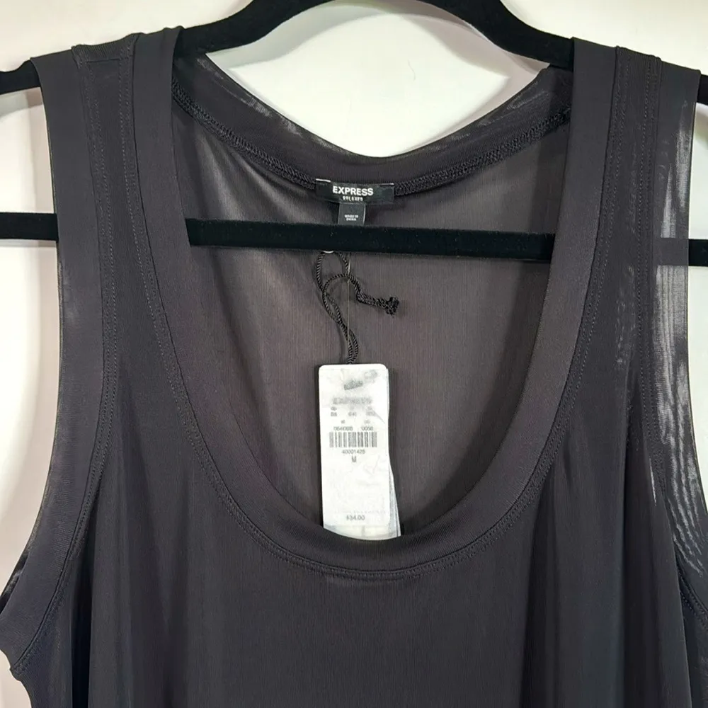 Relaxed Mesh Scoop Neck Top Black Size M NWT - Image 6