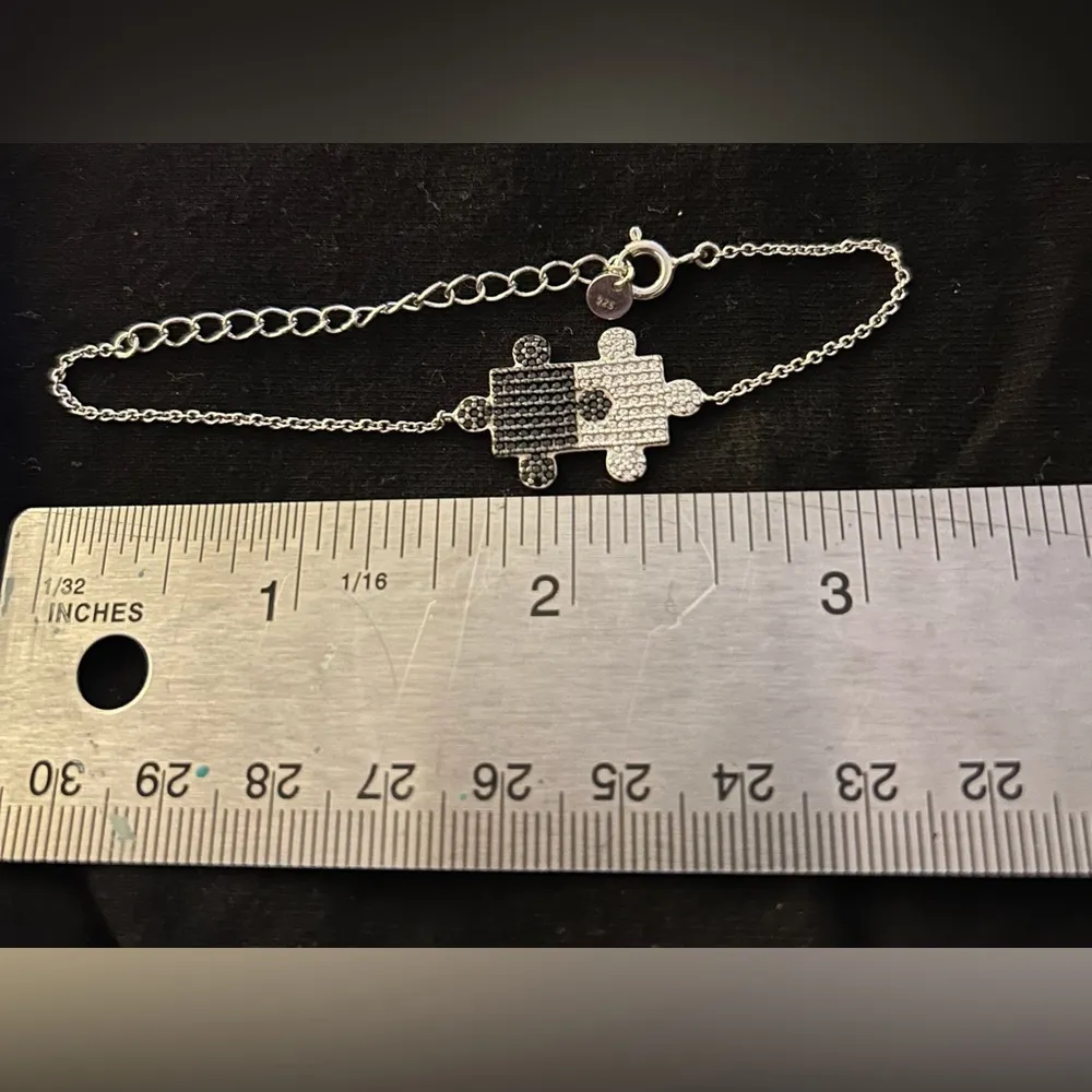 Puzzle Piece Sterling Silver with Black CZ - Image 6