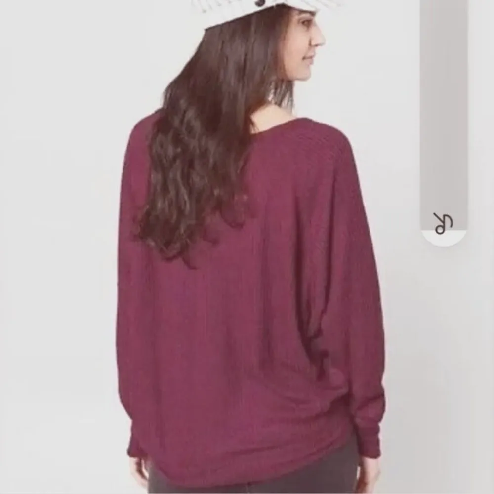 Free People Santa Clara Thermal Mulberry Size XS Oversized NWT - Image 2