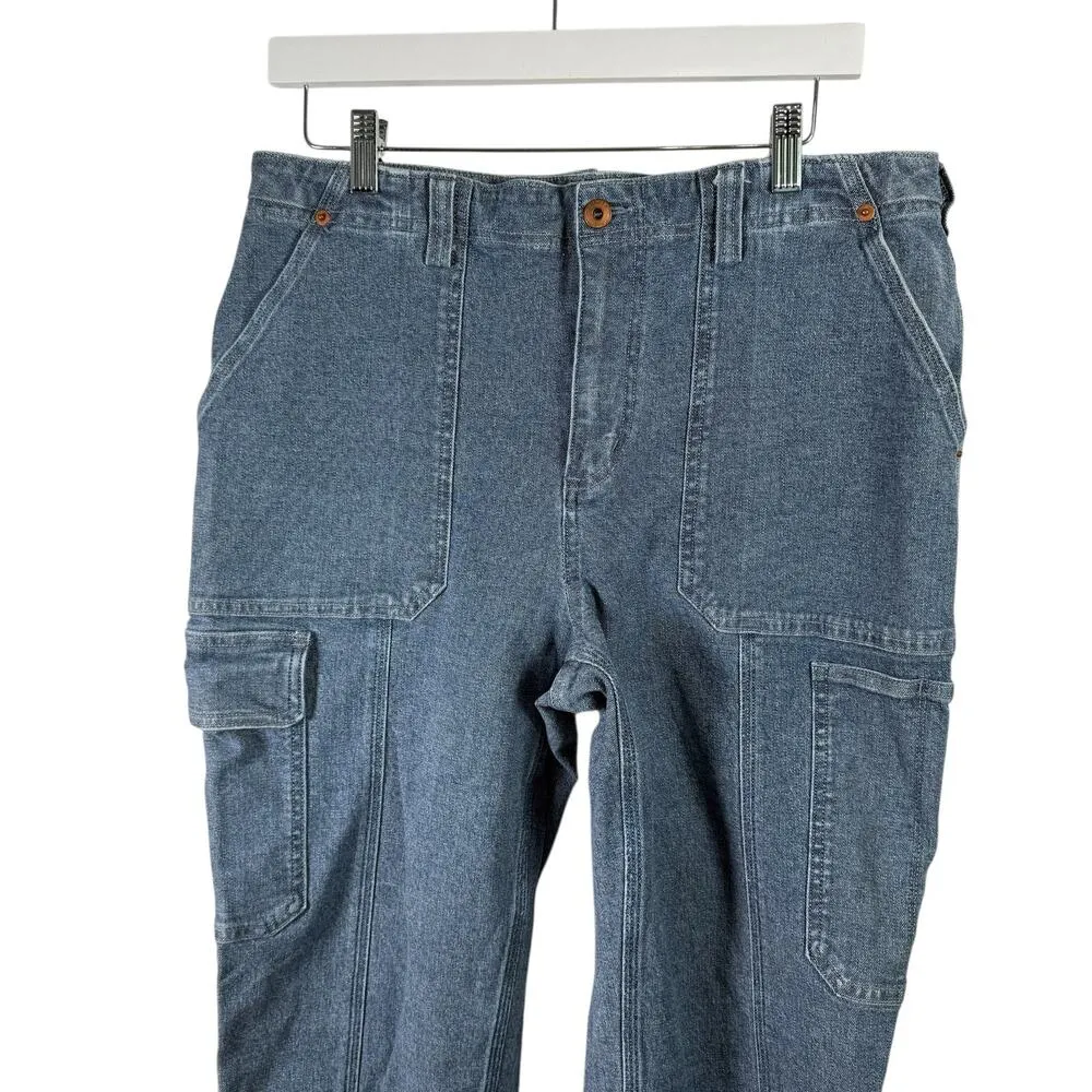 Duluth Flex Firehose Stovepipe Cargo Pants Blue Outdoor Work Gorpcore Womens 14 - Image 2