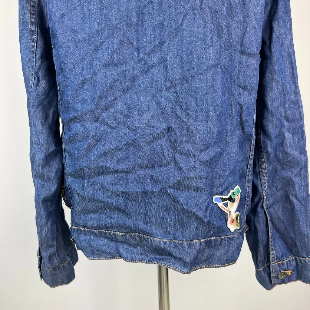 NWOT Johnny Was Ziva Denim Jacket Embroidered Beaded Blue Shirt Size M - Image 6