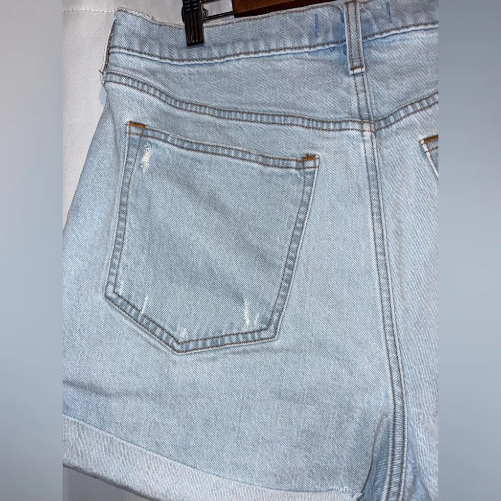 Abercrombie & Fitch Distressed Denim High Rise The Dad Shorts Womens Size 33/16 - Image 7