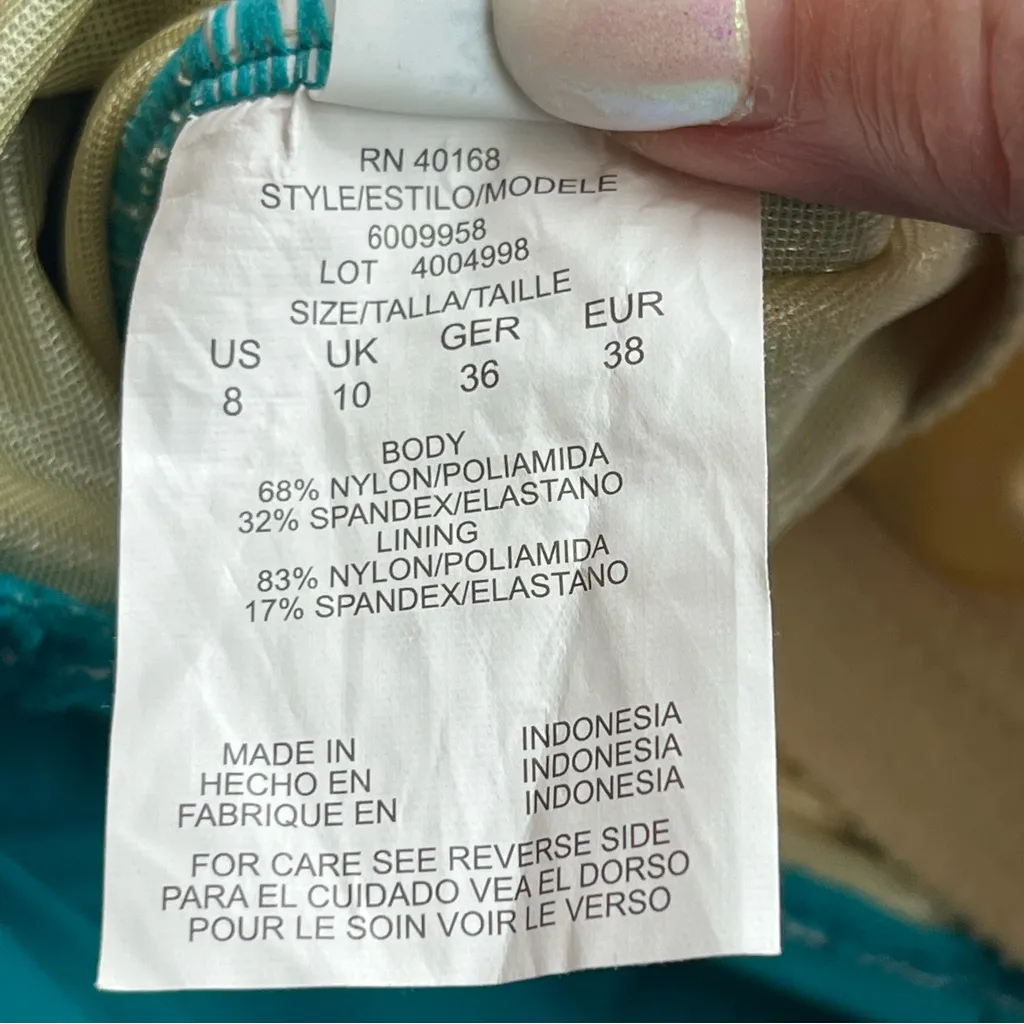 Magicsuit Women's‎ Drew Blue Teal Strappy Back One Piece Swimsuit Summer Size 8 - Image 5