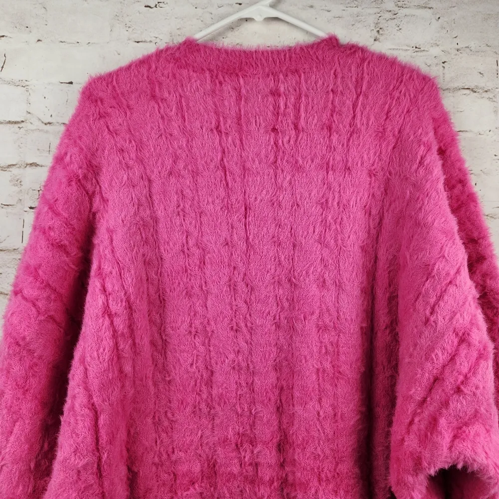 Retrofete Tala Fuzzy Mini Dress in Fuzzy Magenta Pink Size XL Sweater - Image 9