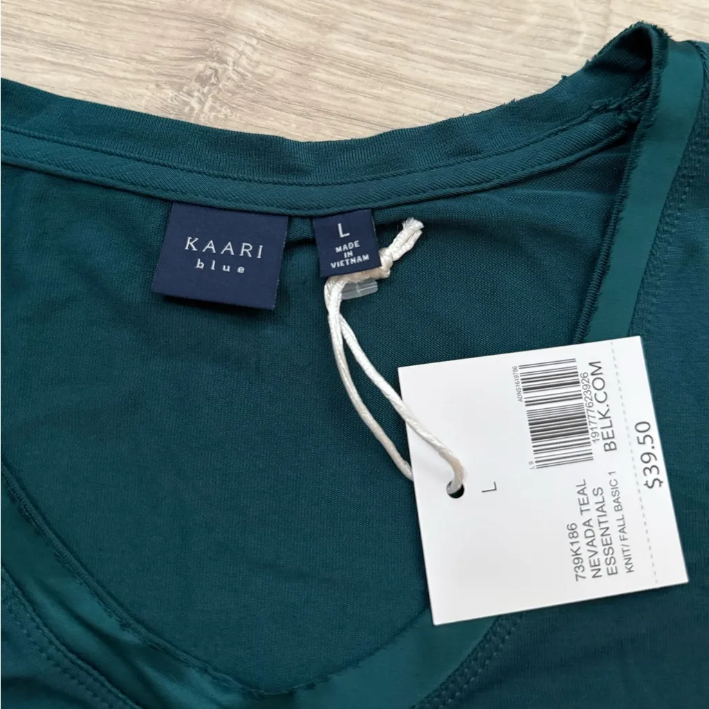 NWT Kaari Blue Belk Long Sleeve Swing Tee | Dark Teal Green | Large - Image 7