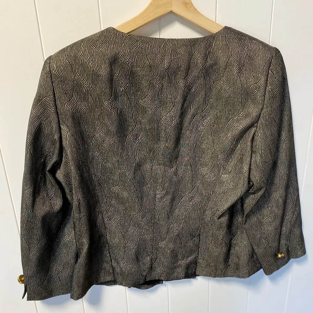 Escada for Neiman Marcus Black and gold lined blazer jacket - Image 5