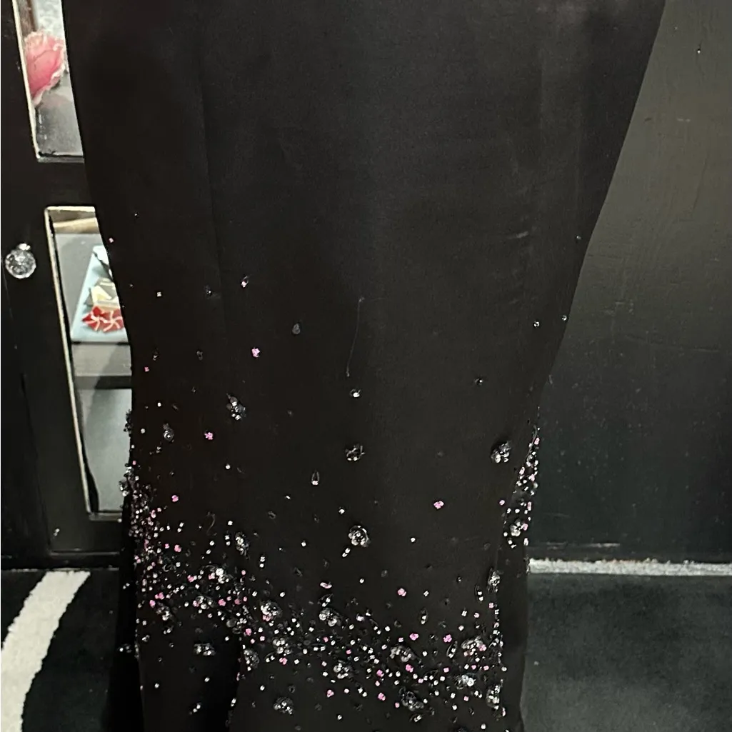EPROM Moonlight sz 10 pink and black w/ sequins long formal dress - Image 3