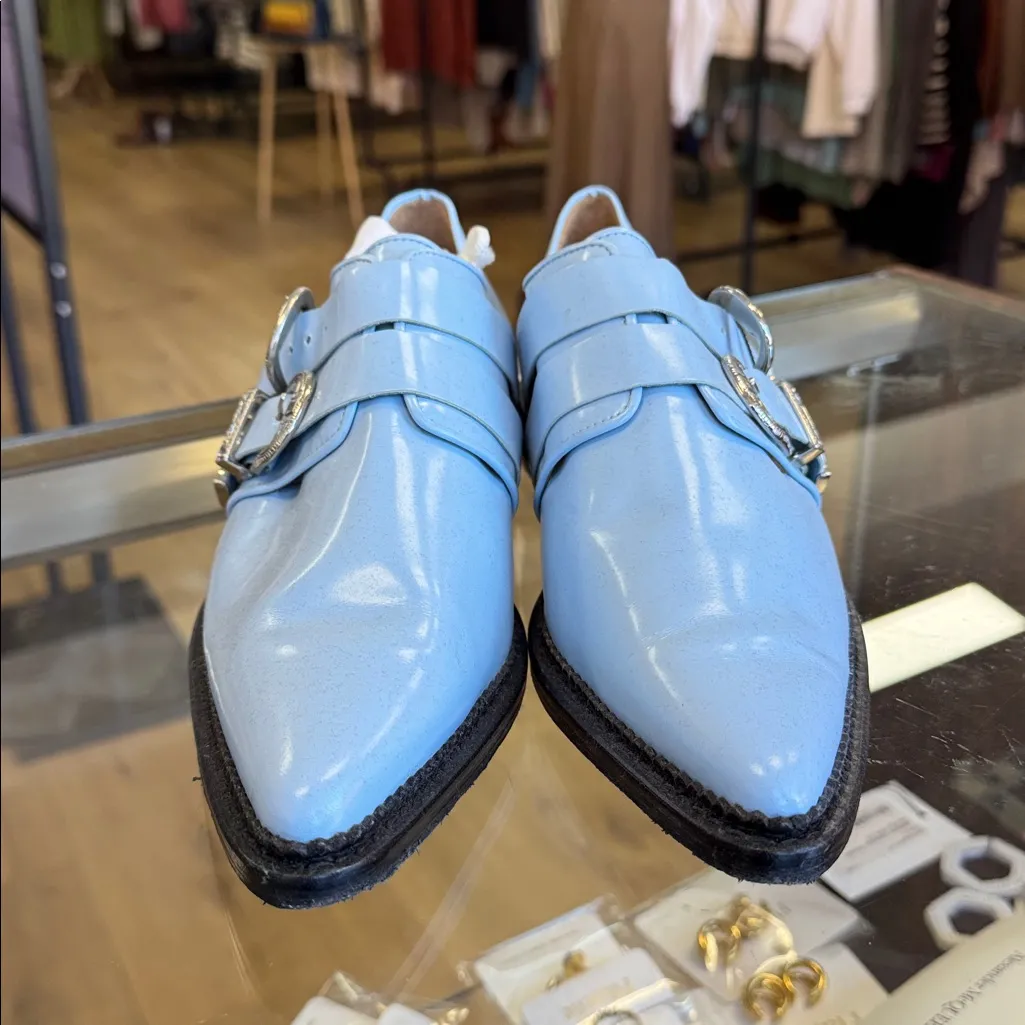 Toga Pulla Blue Two Buckle Loafers Size 9 - Image 3