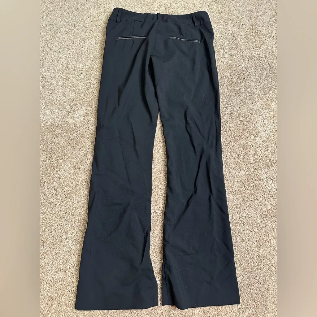 Alice + Olivia Black Leather Trim Pants Size 4 - Image 5