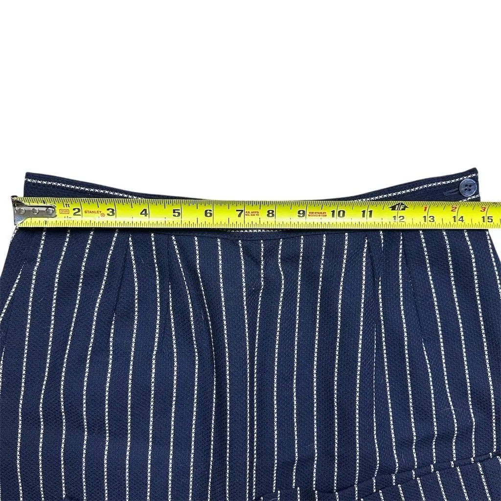Valentino Miss V Vintage Women's Blue Pinstripe Midi Pencil Skirt Size 46/Large - Image 3