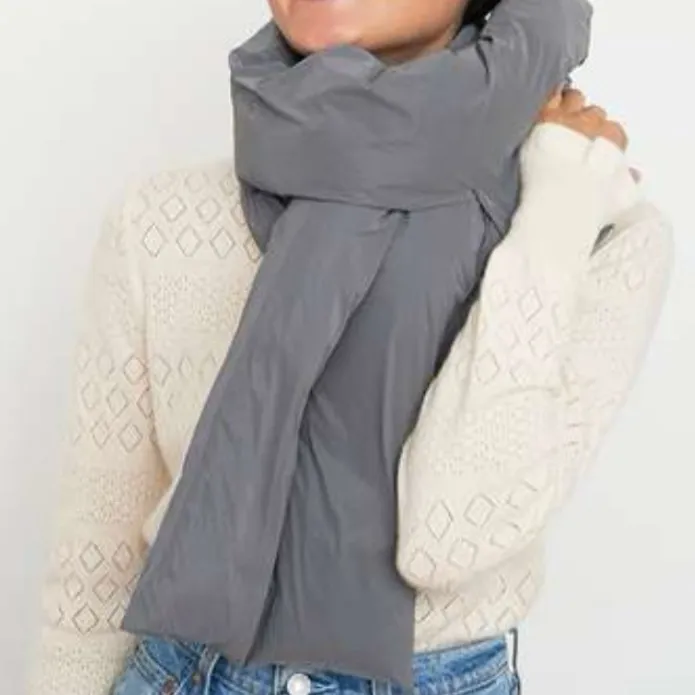 Grey Unisex Puffer Scarf by Shaci the Label Gray - Image 2