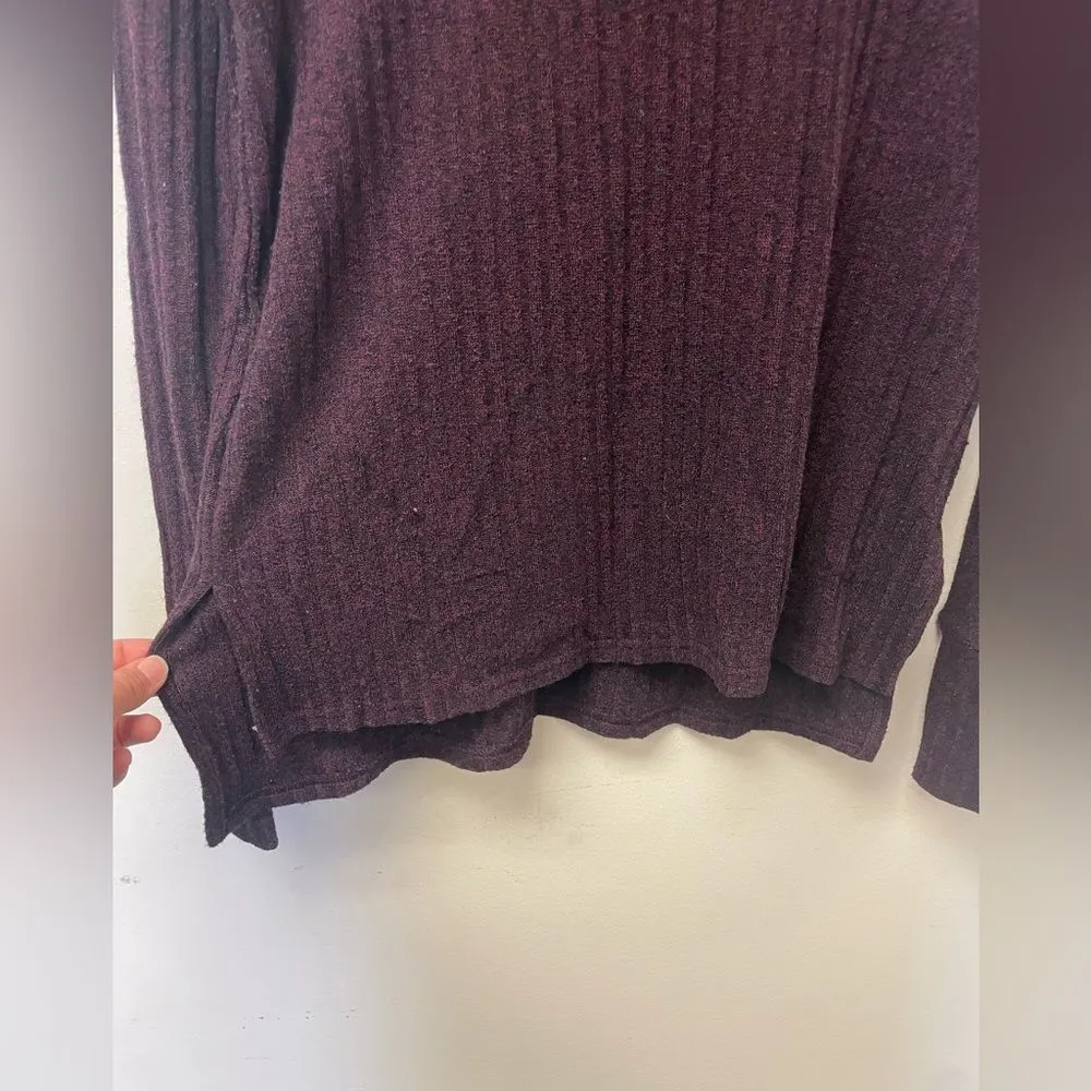 Athleta Women’s Cozy Rib Knit Turtleneck Pullover Purple Long Sleeve Top SZ S - Image 3