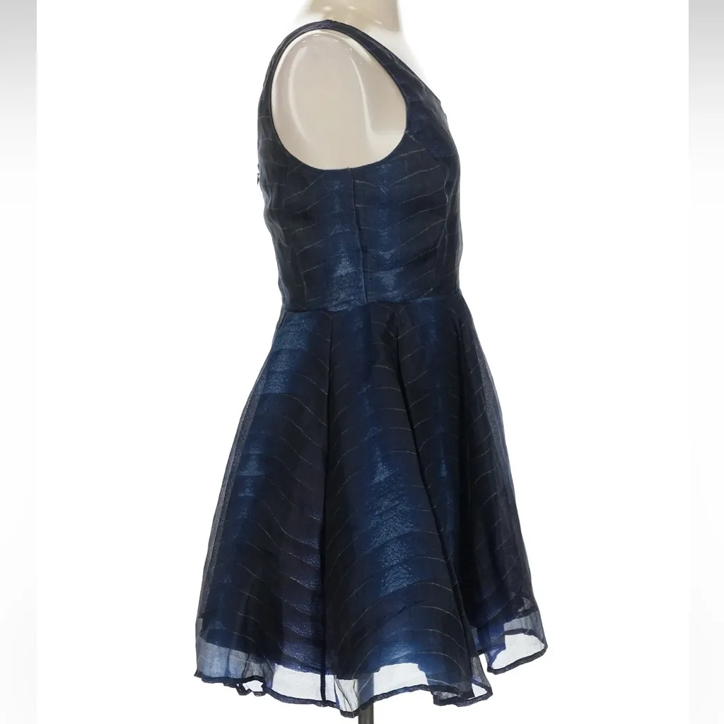 Felder Felder Couture Luxurious 100% Silk Tulle Runway Mini Dress Size 8 UK 4 US Blue - Image 2