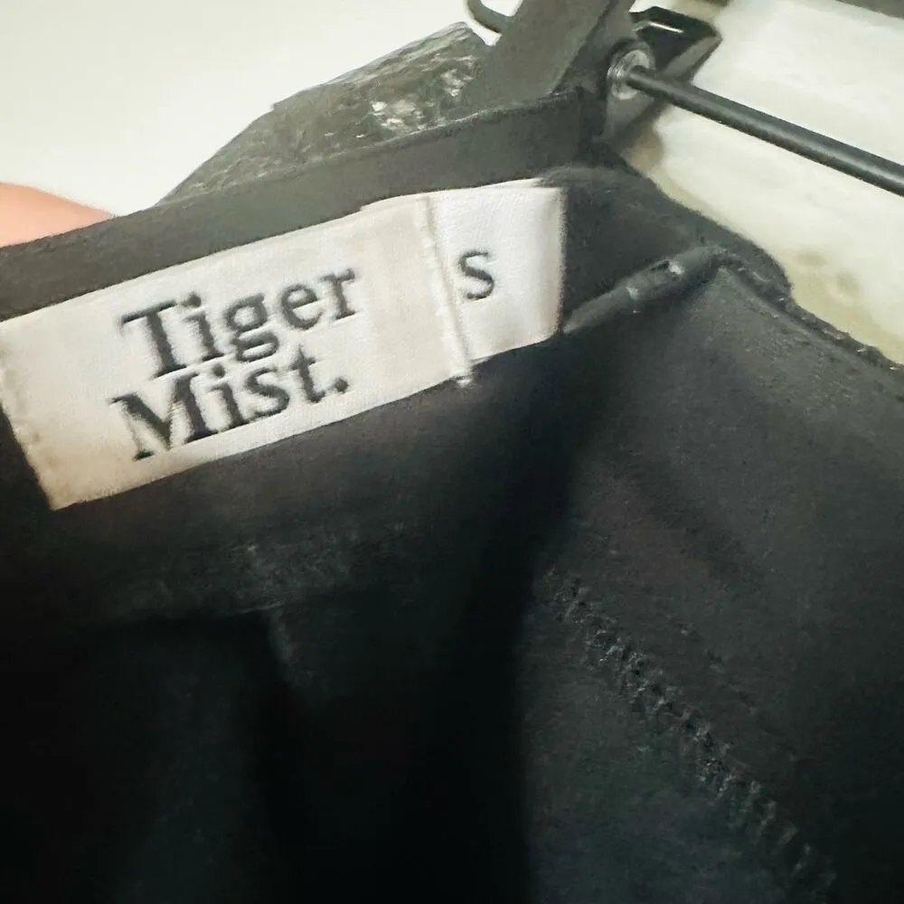 TIGER MIST Black Snakeskin Faux Mini Silver Circle Side Detail Skirt Size Small - Image 6