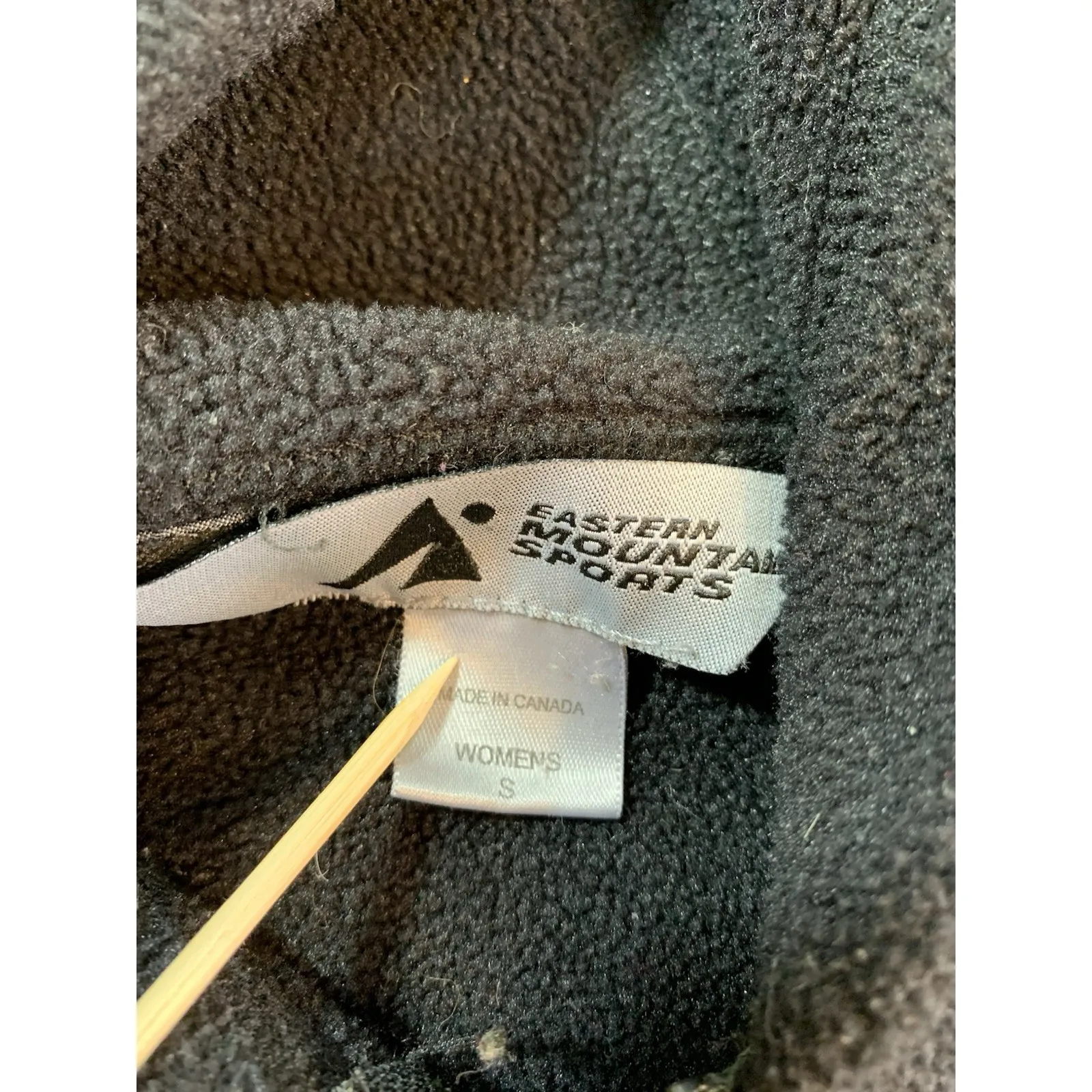 EMS Womens Black Fleece Jacket Small Made Canada Minimalist Basic Vintage‎ - Image 3
