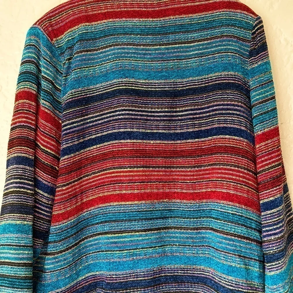 Vintage Allure XL Aztec jacket stripes glass painted barrel buttons colorful‎ - Image 11