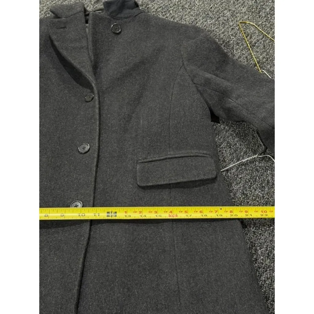 VTG J.Crew Womens 8 Charcoal Grey Wool Cashmere Long Sleeve Winter Coat MOD Black Size undefined - Image 8