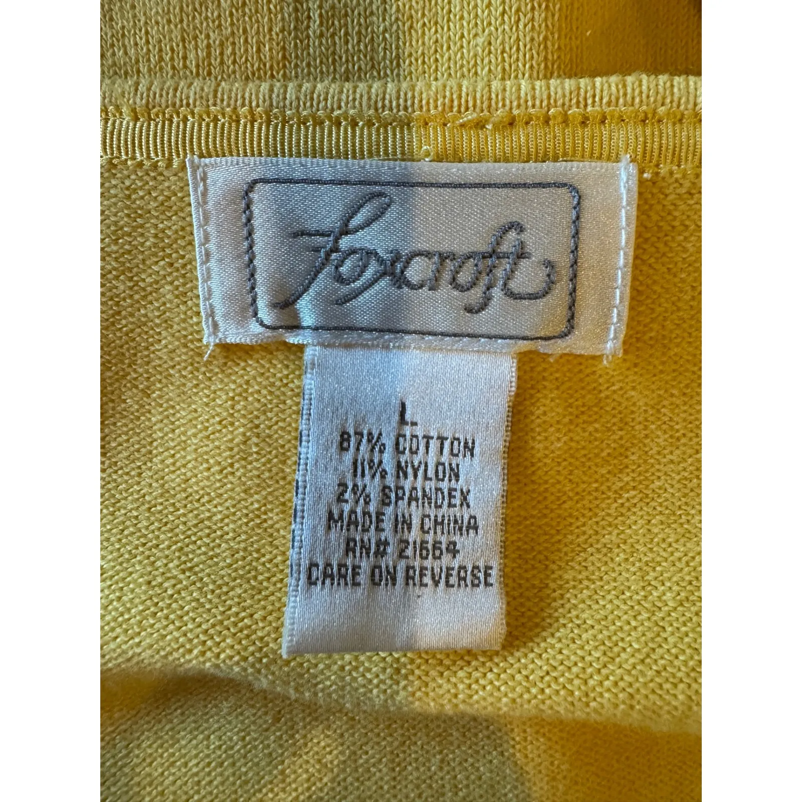 Foxcroft Sweater Women Large Yellow Cotton Blend Knit Cardigan Preppy Classic‎ - Image 8